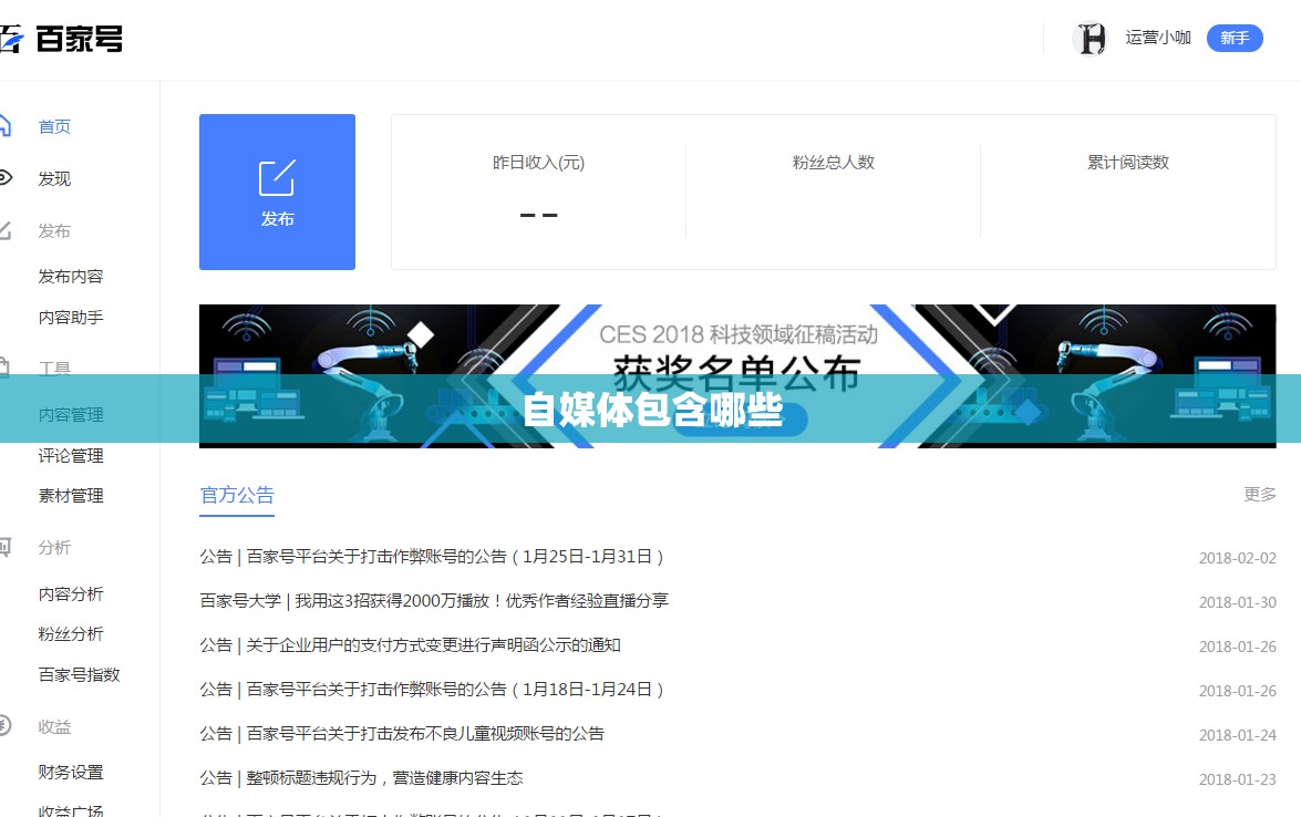 自媒体包含哪些